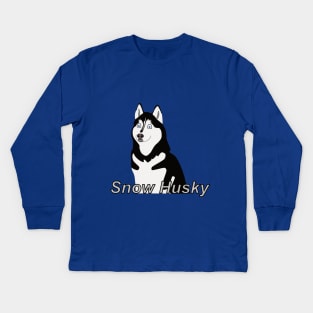 Cartoon of a husky dog Kids Long Sleeve T-Shirt